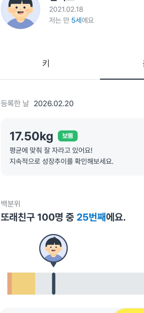 child weight growth record