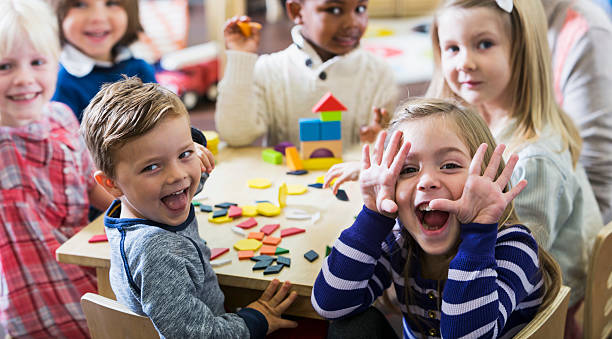 at kindergarten, friends
