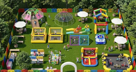 Play zones vary by theme and location (sensory, adventure, experience, growth