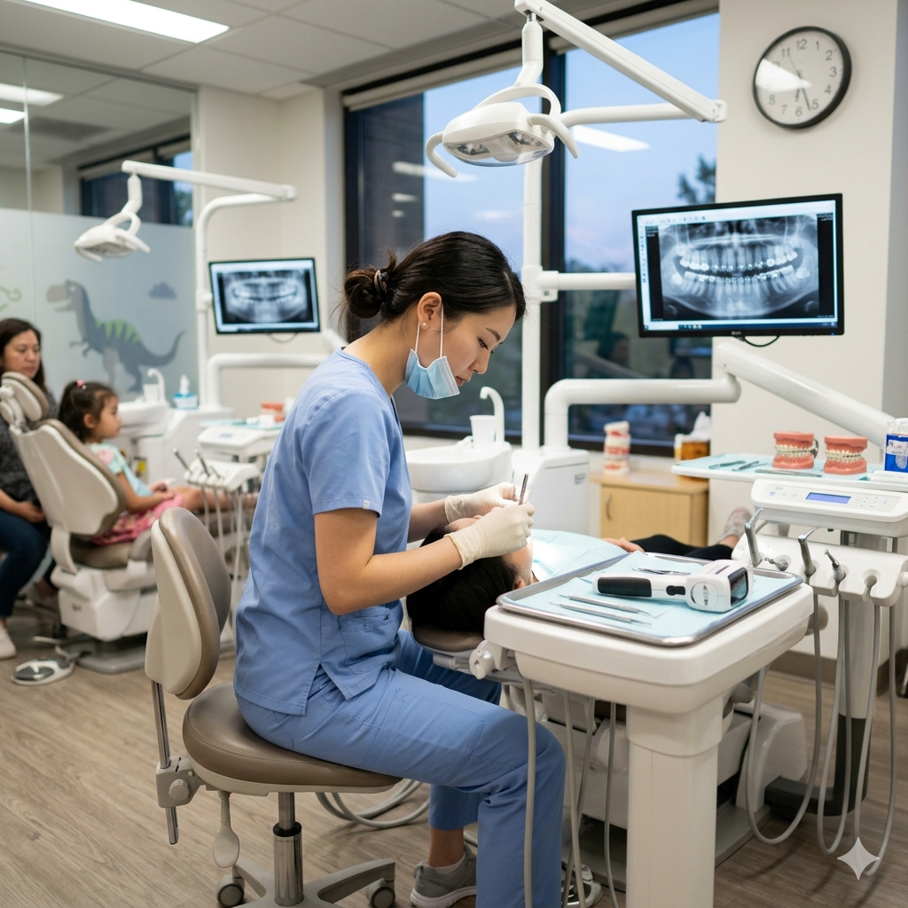 dental hygienist woking at clinics